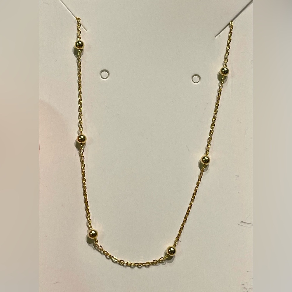 18k gold plated over solid sterling silver 925 bead chain